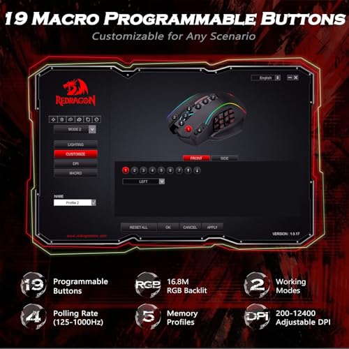 Redragon M901K Elite RGB MMO Mouse