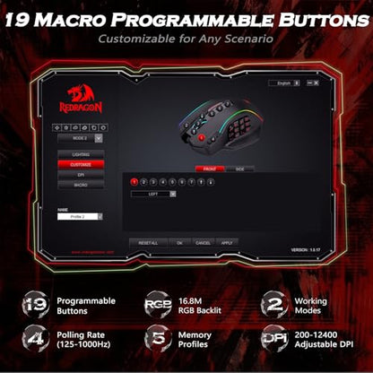 Redragon M901K Elite RGB MMO Mouse
