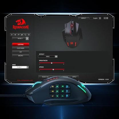 Redragon M908 Impact RGB LED MMO Mouse